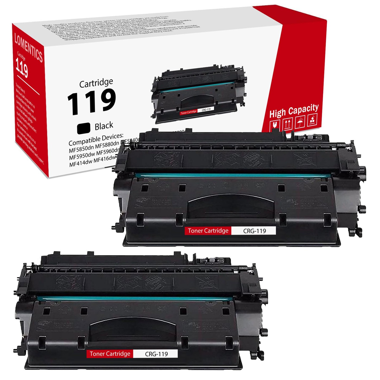 High-Yield 119 Black Toner Cartridge (2-Pack) - CRG119 Toner for 119 Toner fo...