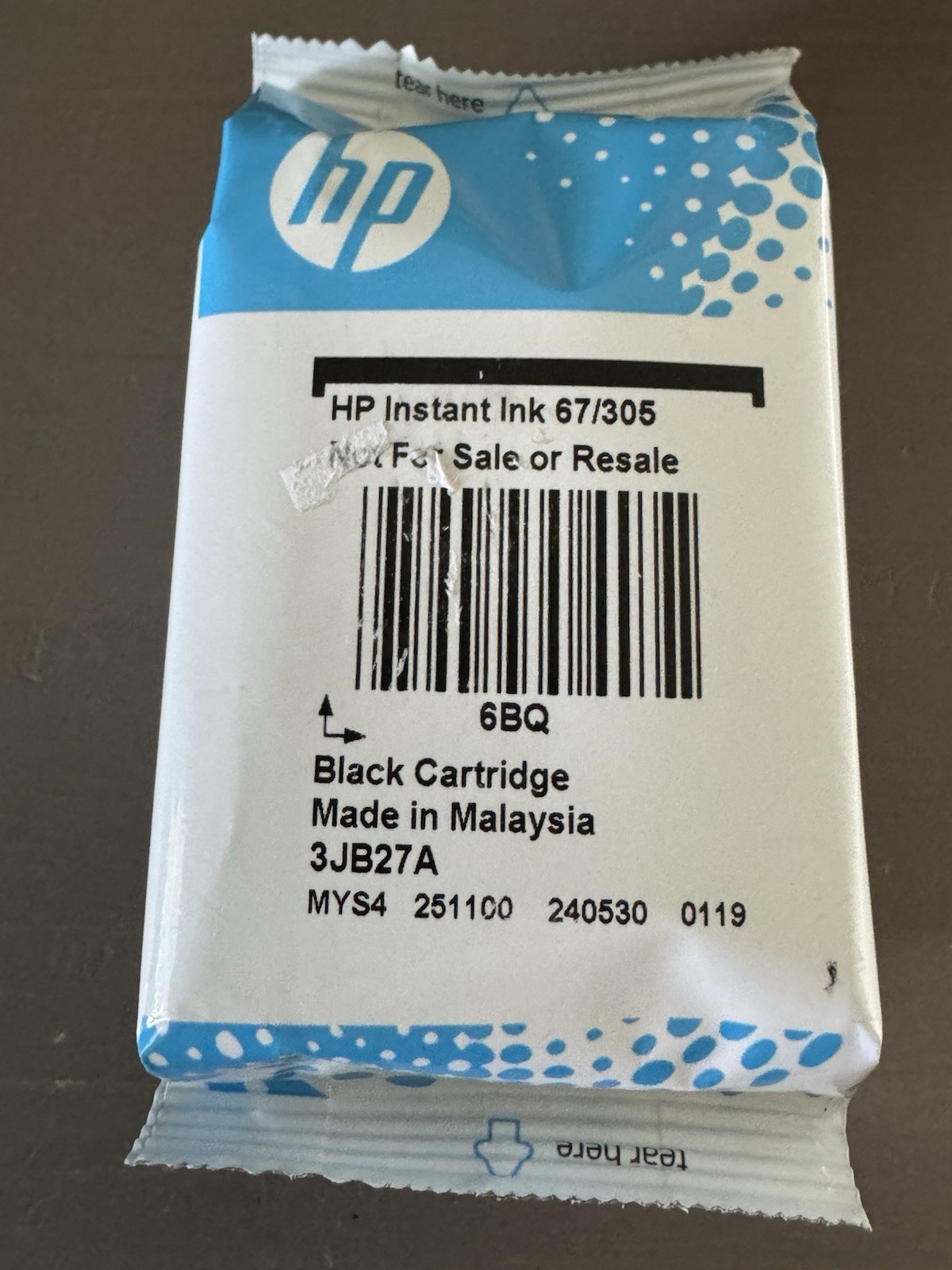 HP Instant Ink 67/305 Black Ink Cartridge Genuine OEM 3CJB27A HP Ink Malaysia