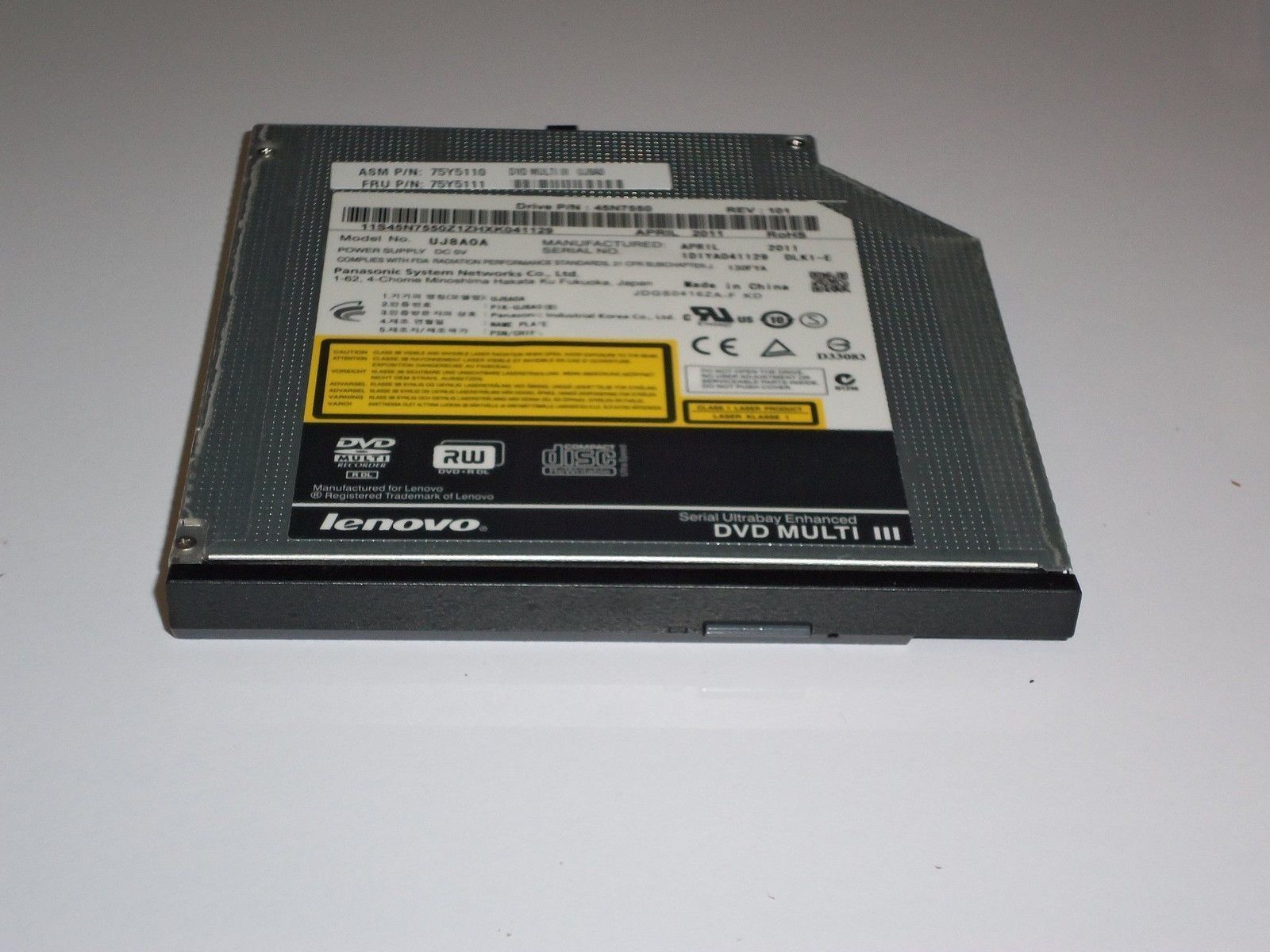 Lenovo ThinkPad T430 CD-RW DVD-RW Optical Drive with Bezel 75Y5234, TESTED USA