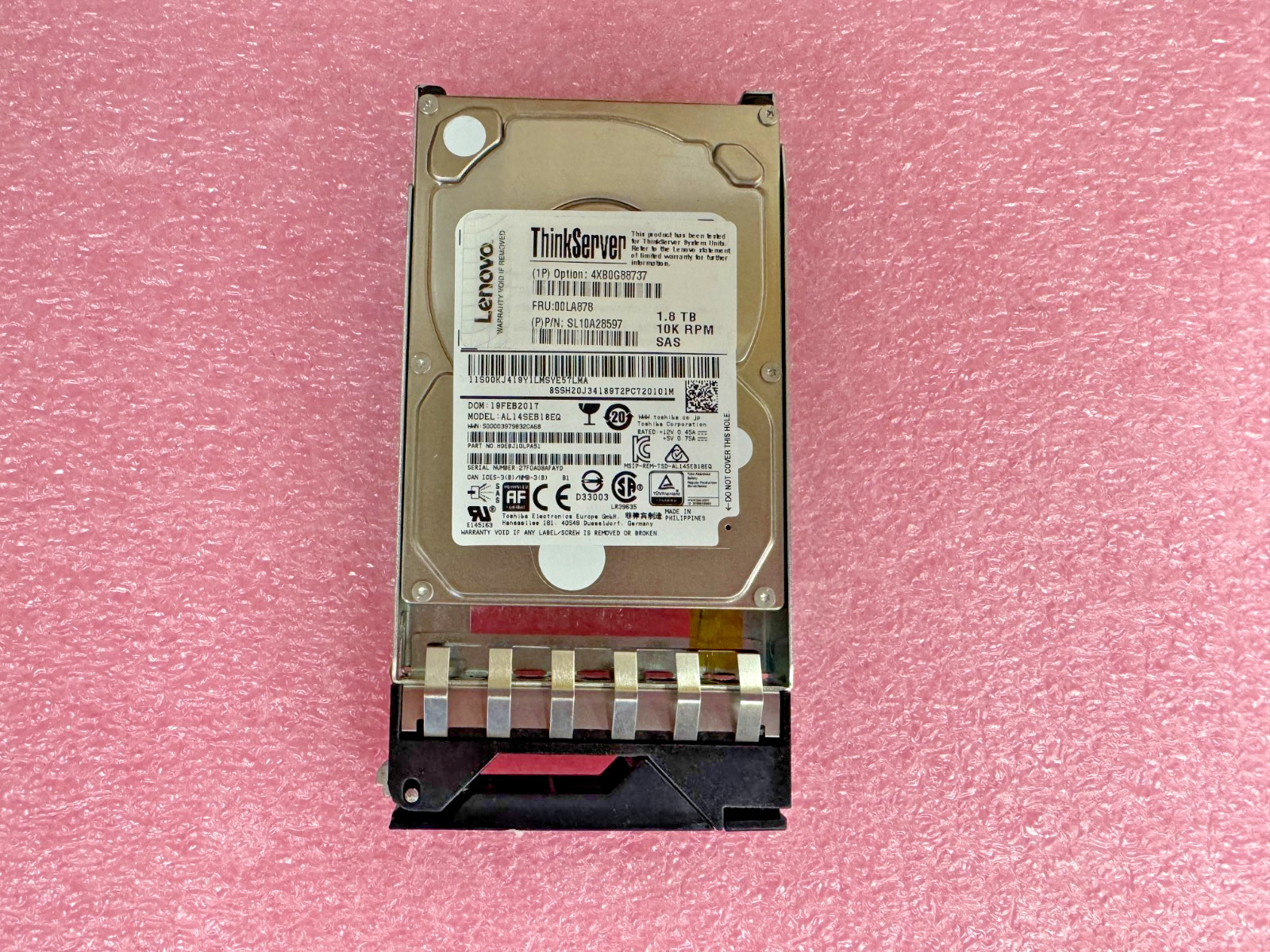 LENOVO 00LA878 SL10A28597 AL14SEB18EQ 1.8TB 10K 128MB SAS-3 2.5''