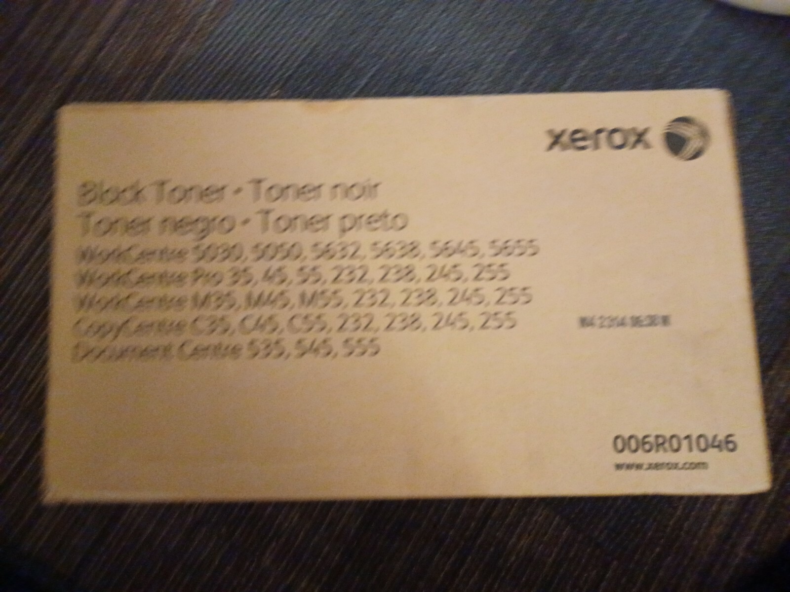 Genuine Xerox 006R01046 Black Toner Cartridge 006R1046, 6R01046, 6R1046