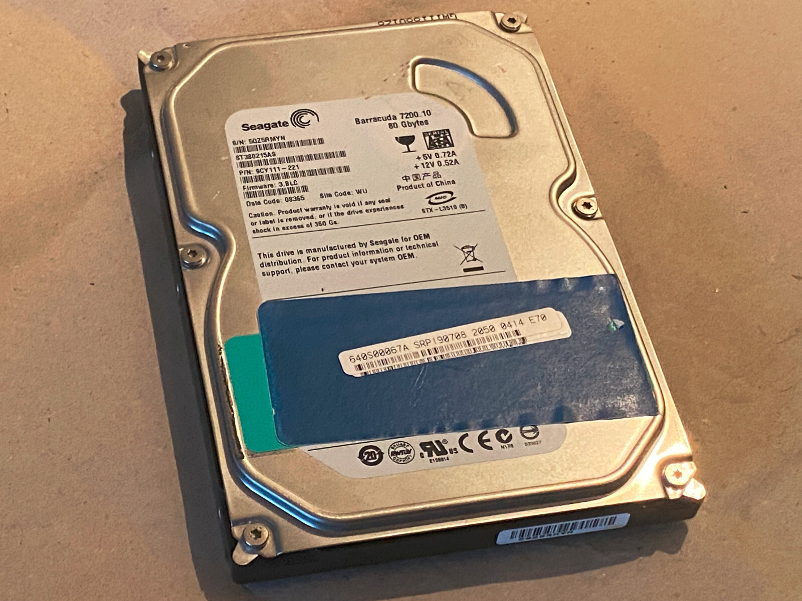 Xerox Hard Disk 640S00067A 9CY111-221