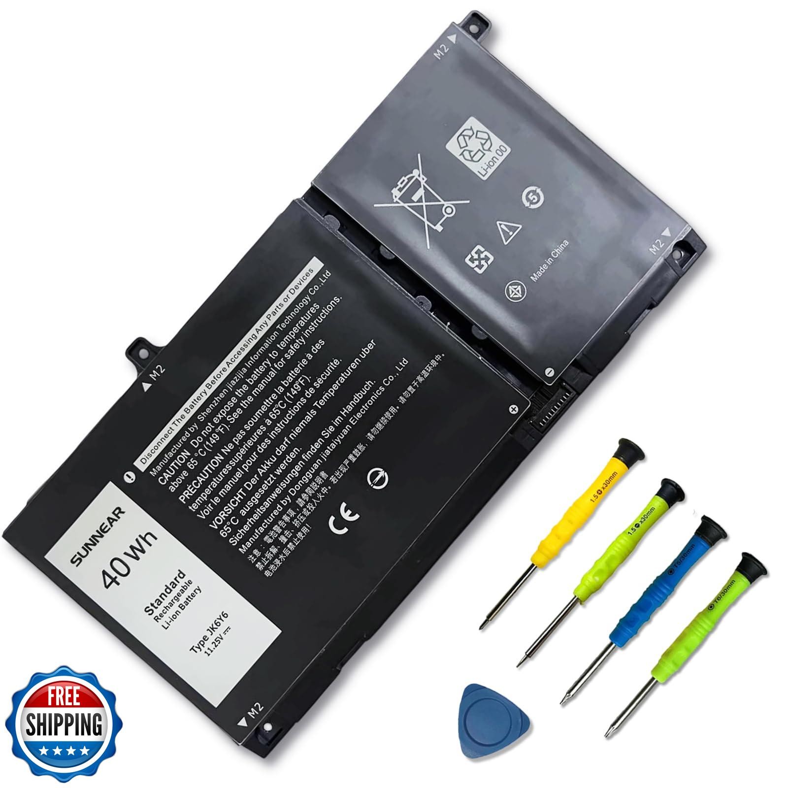 SUNNEAR JK6Y6 Laptop Battery Replacement for Dell Latitude 3410 3510 Vostro 5