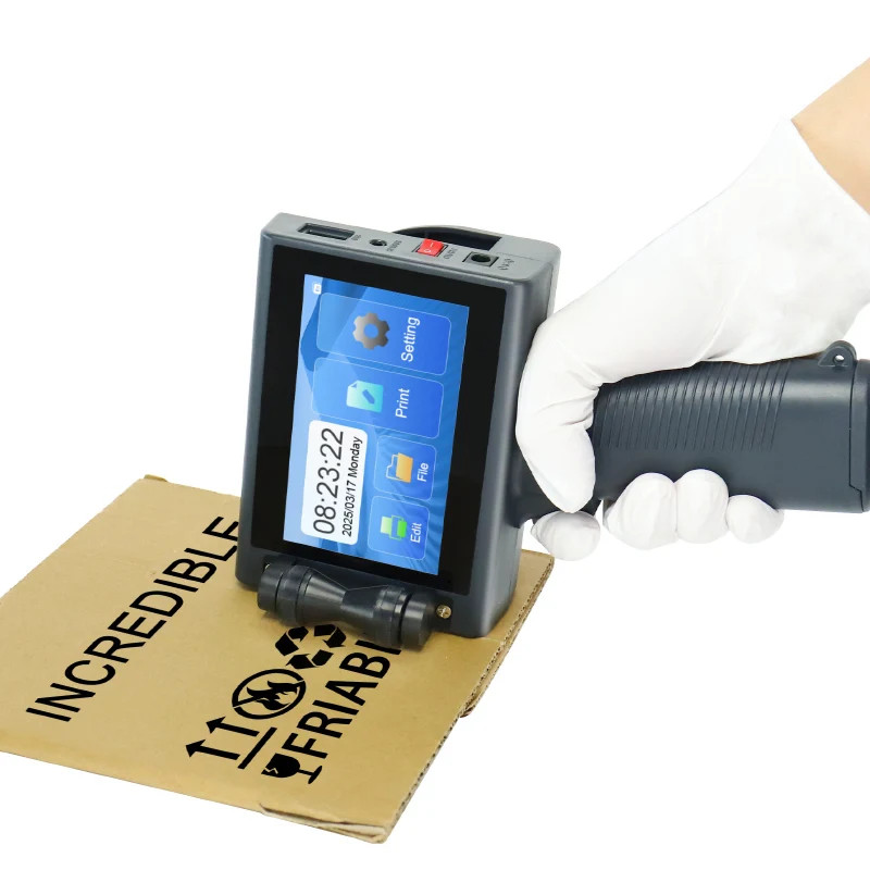 12.7MM Handheld TIJ Printer 600DPI for Variable Data QR Barcode Logo
