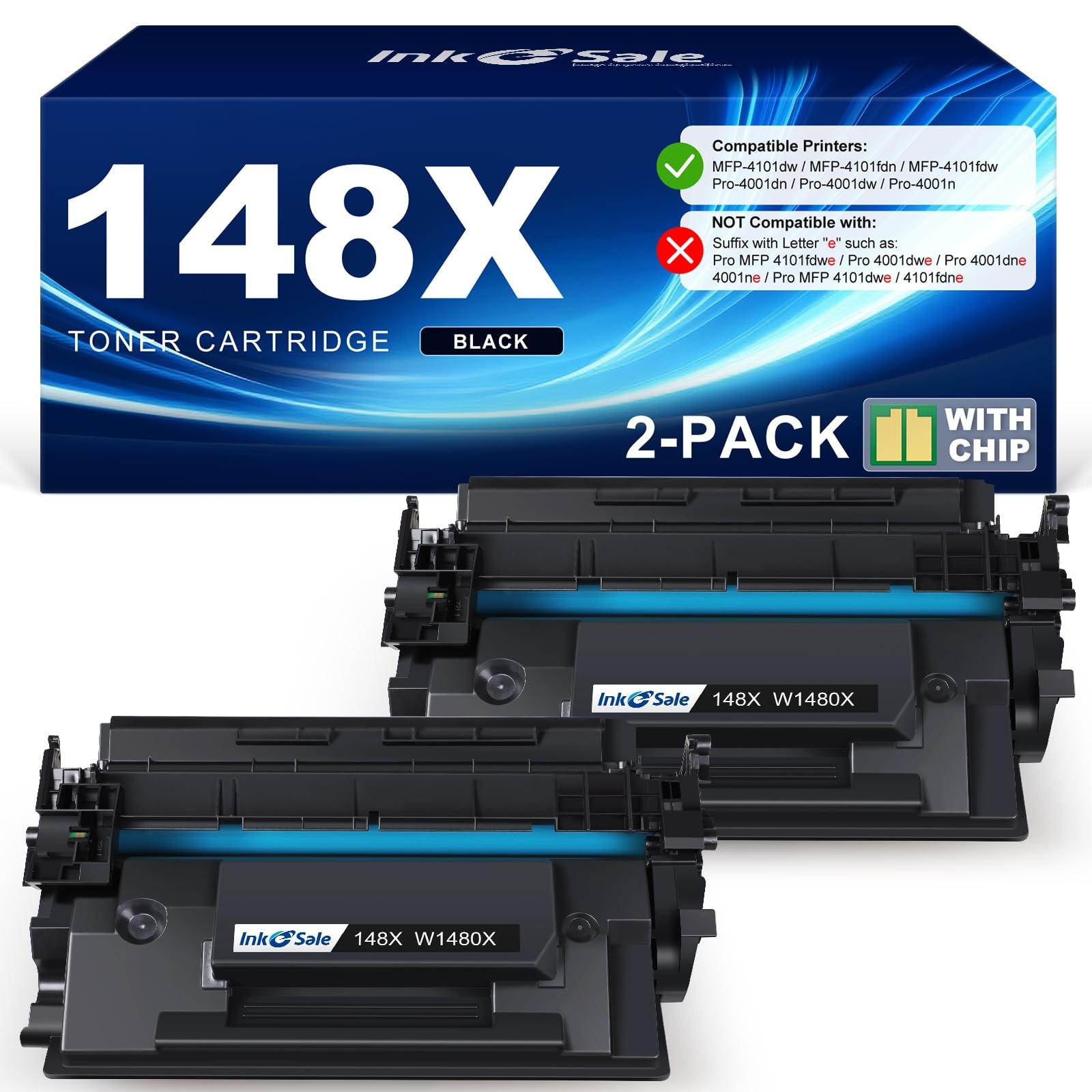 INK E-SALE 148X 148A Toner Cartridge Black (with Chip) High Yield