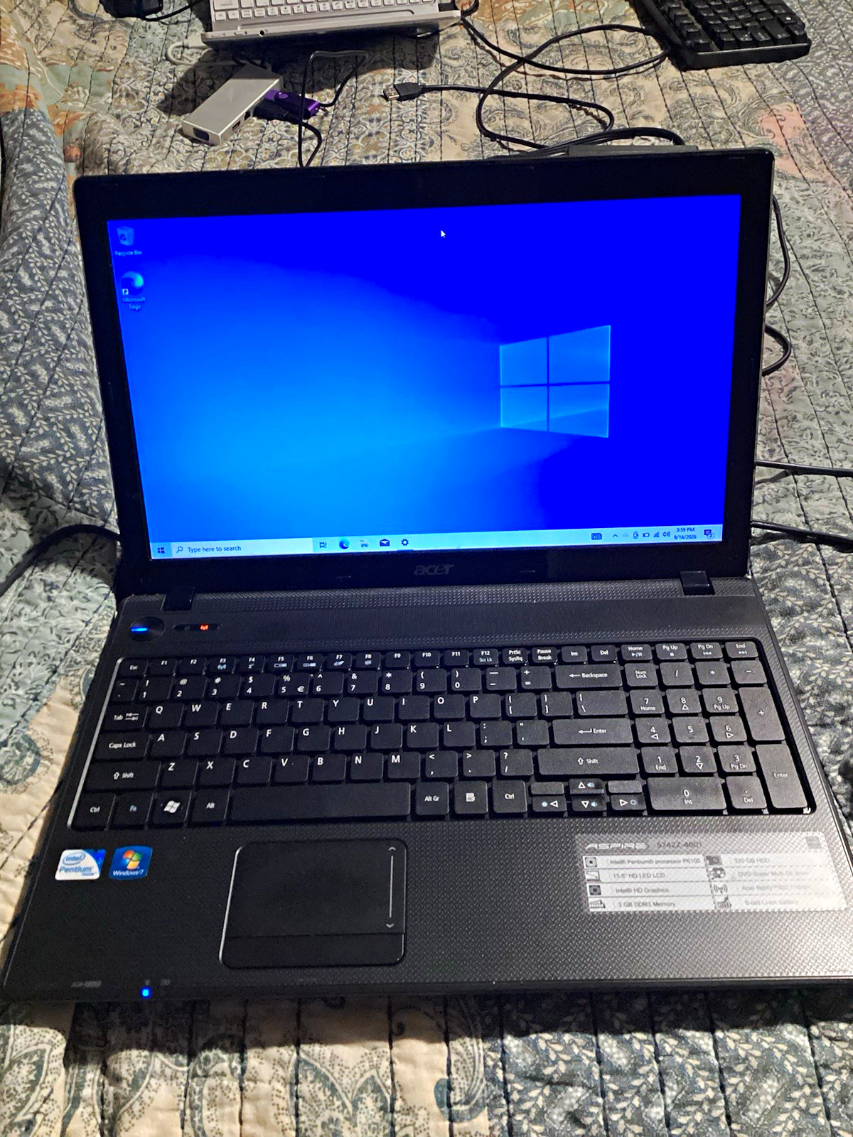 Acer Aspire 5742Z-4601 15.6" Pentium P6100 2.00GHz 3GB 320GB HDD Win10 Black