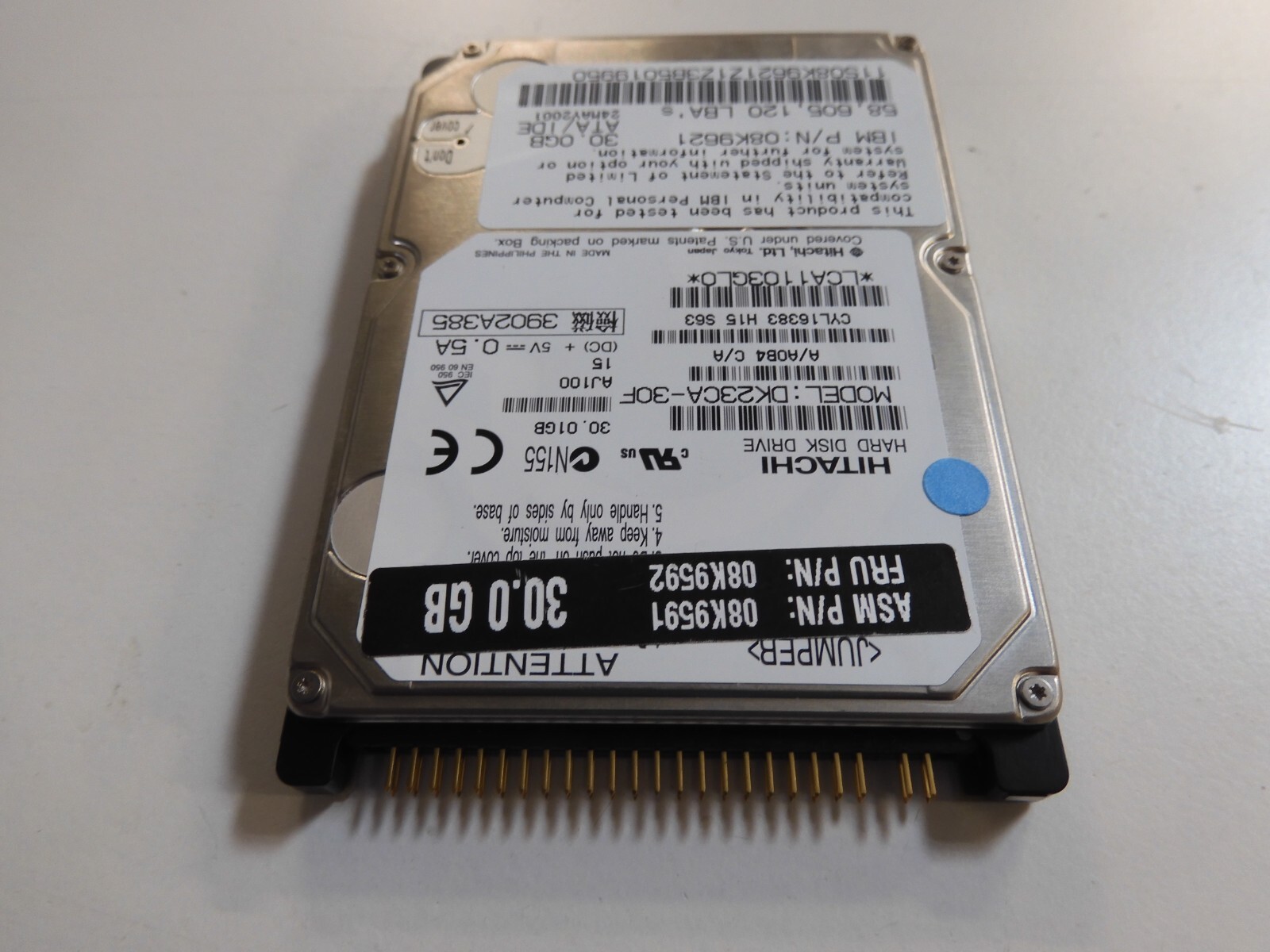 Hitachi DK23CA-30F /08K9591 30GB 4200RPM IDE/ATA 2MB Cache 2.5-inch Hard Drive