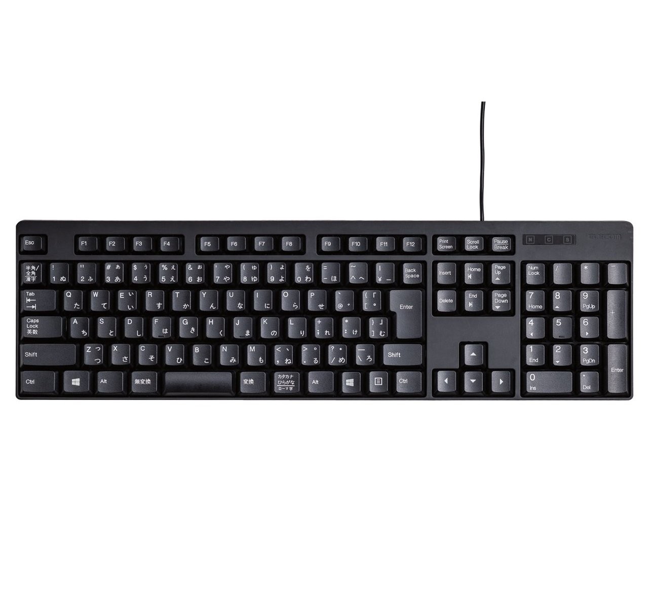 ELECOM Wired Keyboard Membrane Japanese 109-Key Layout TK-FFCM01BK Black