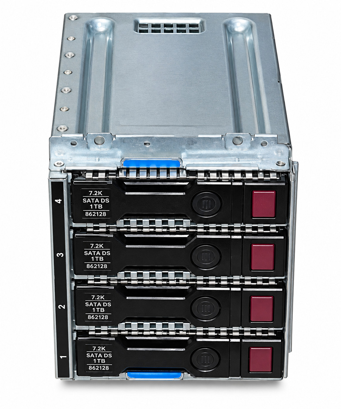 Genuine HP HDD Cage + SAS Backplane 4x LFF with 4x Caddy 822755-001 ,765754-001