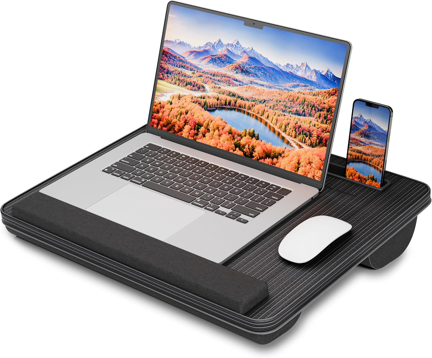 HETTHI Laptop Lap Desk with Cushion, Fit up to 15.6" Laptops, Black