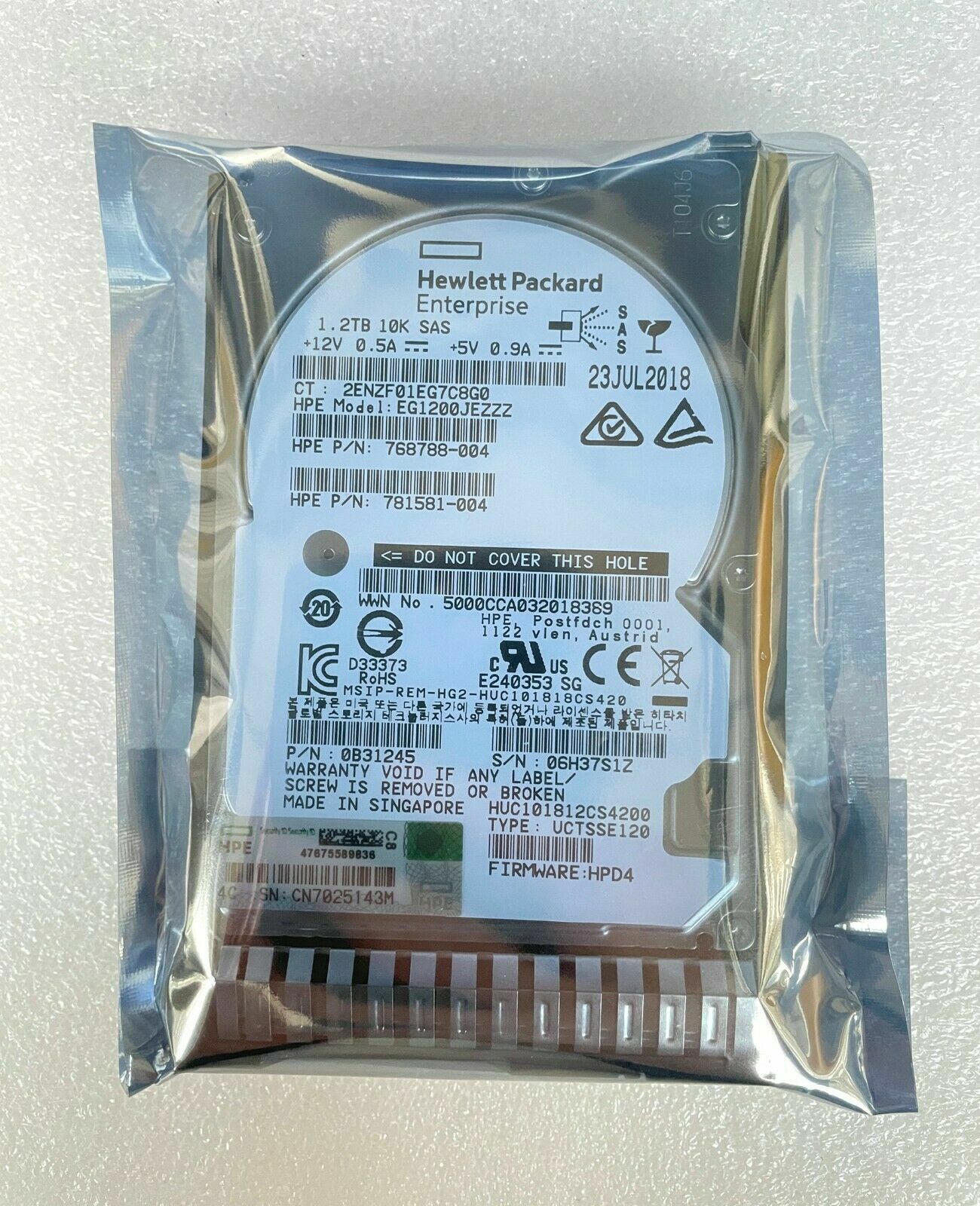 FIT FOR HP 1.2TB 10K SAS 12G 2.5" HDD 781578-001 781518-B21 G8 G9 Hard Drive