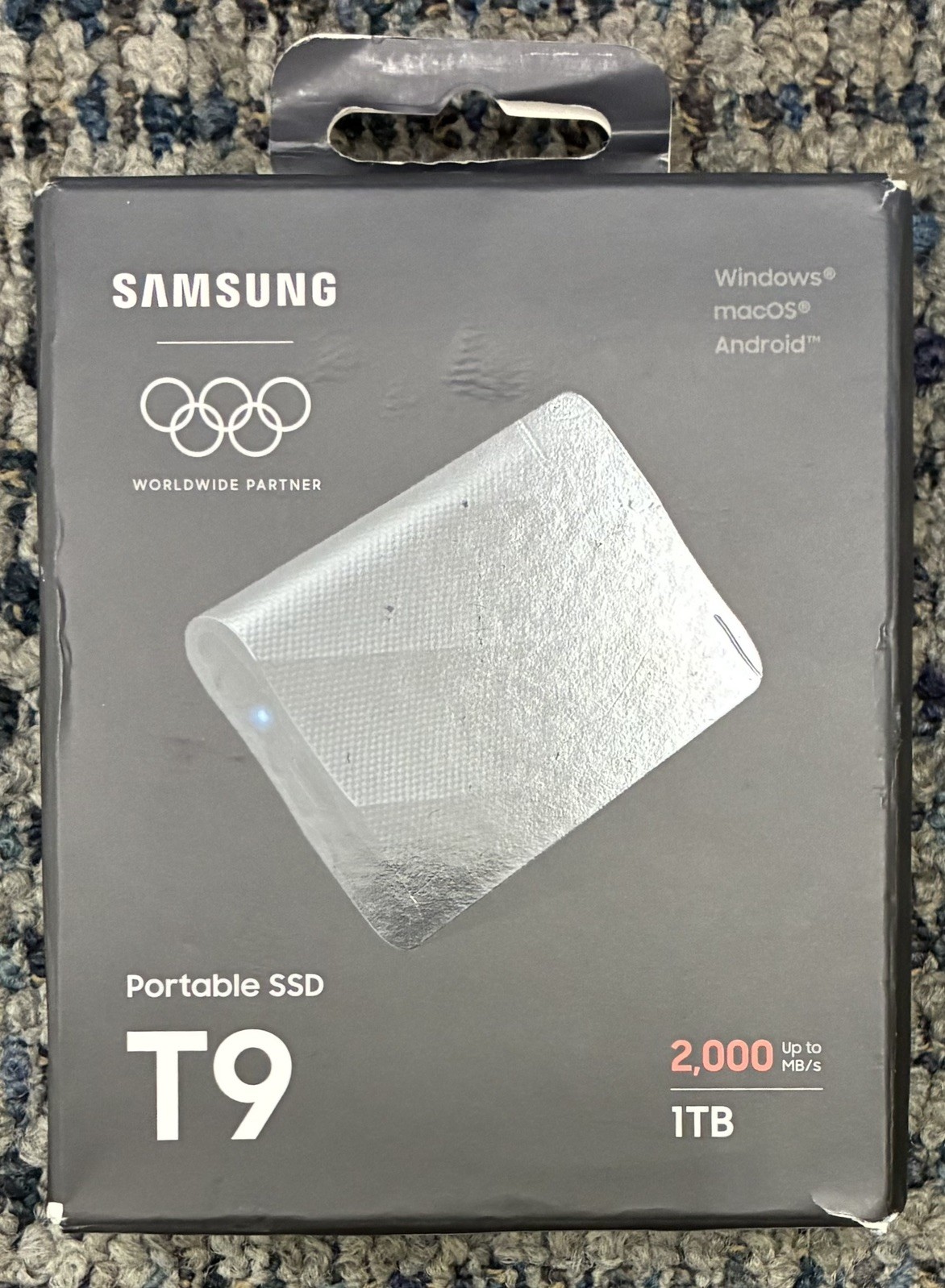 New Samsung T9 1TB External Portable SSD MU-PG1T0B Black 2000MB/s