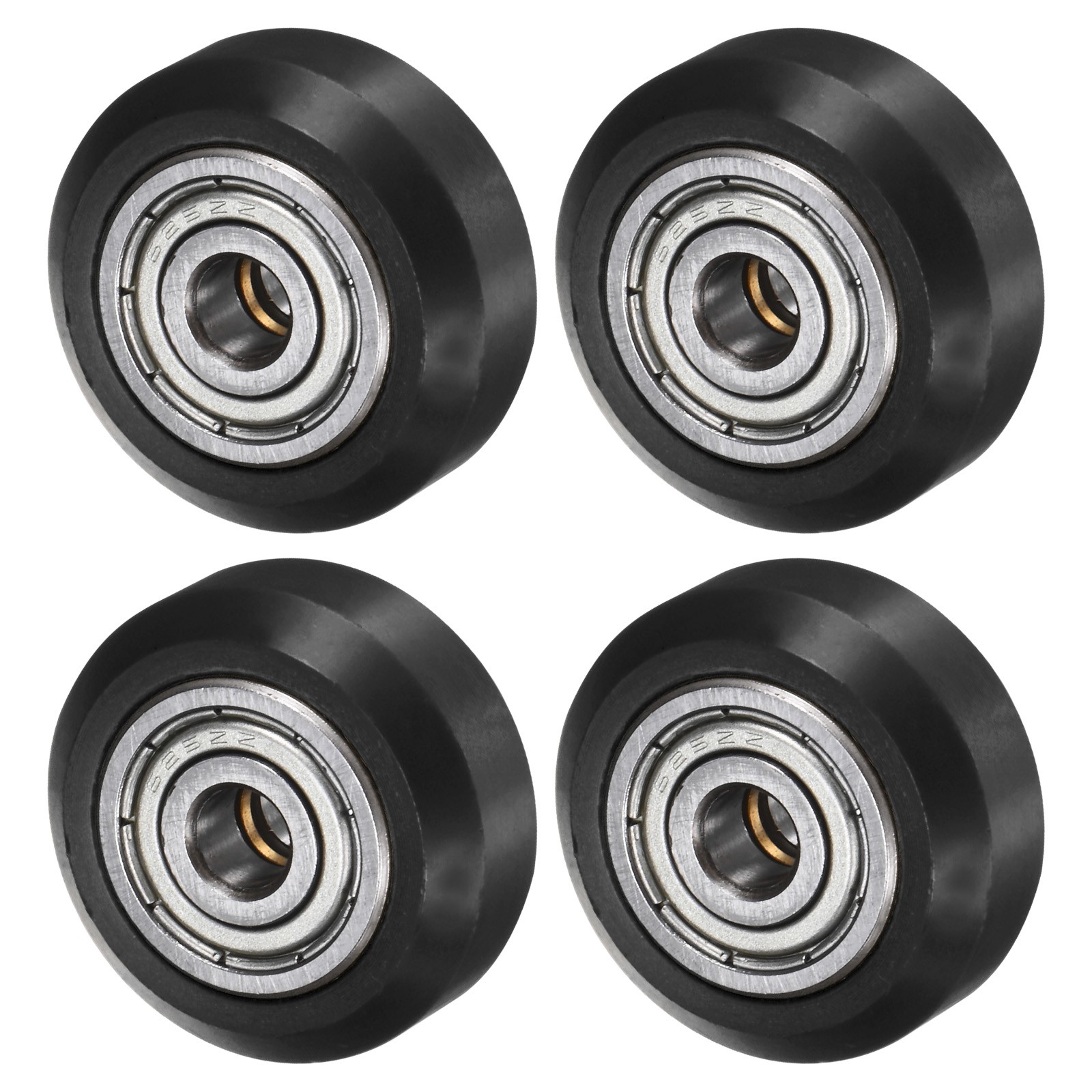 4Pcs 3D Printer Rollers V Slot 0.94" POM Pulley Wheel 625ZZ for 3D Printer Black