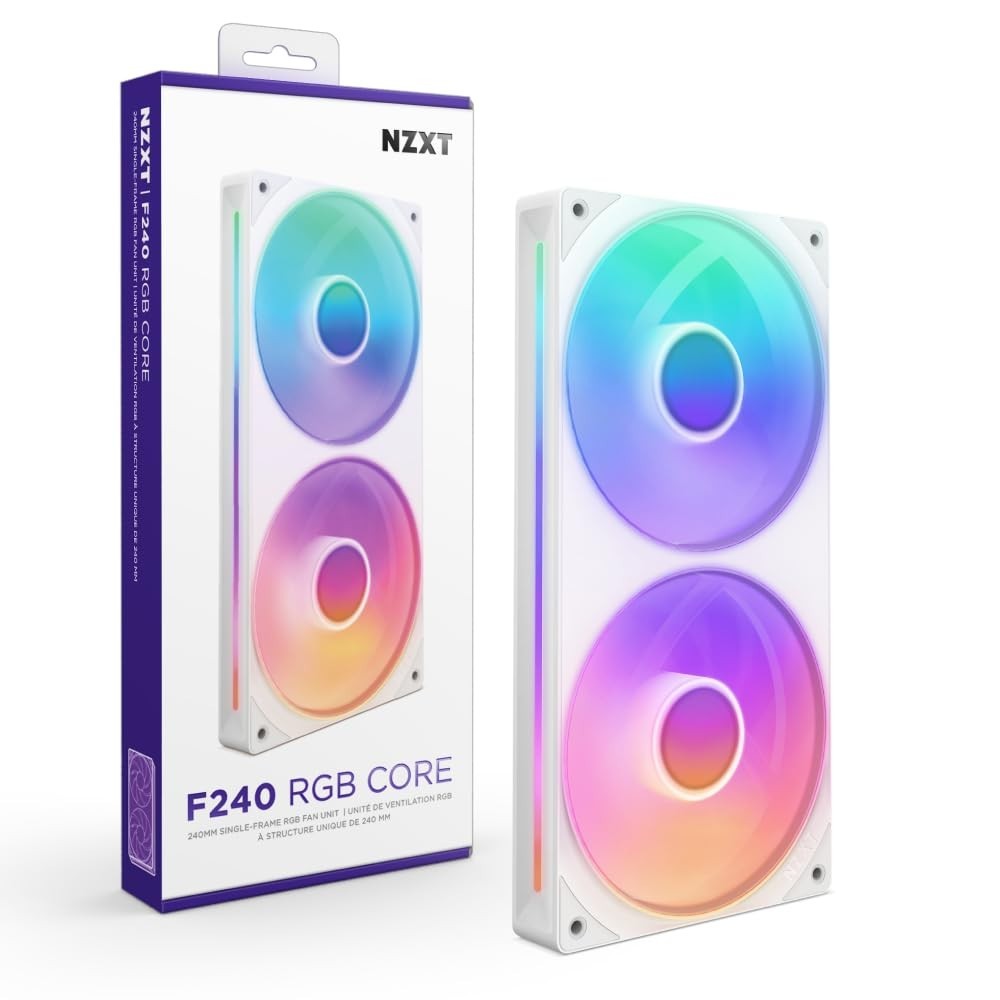 240mm RGB Fan Unit - Single-Frame Cooling System - White LED Lighting, Quiet Ope