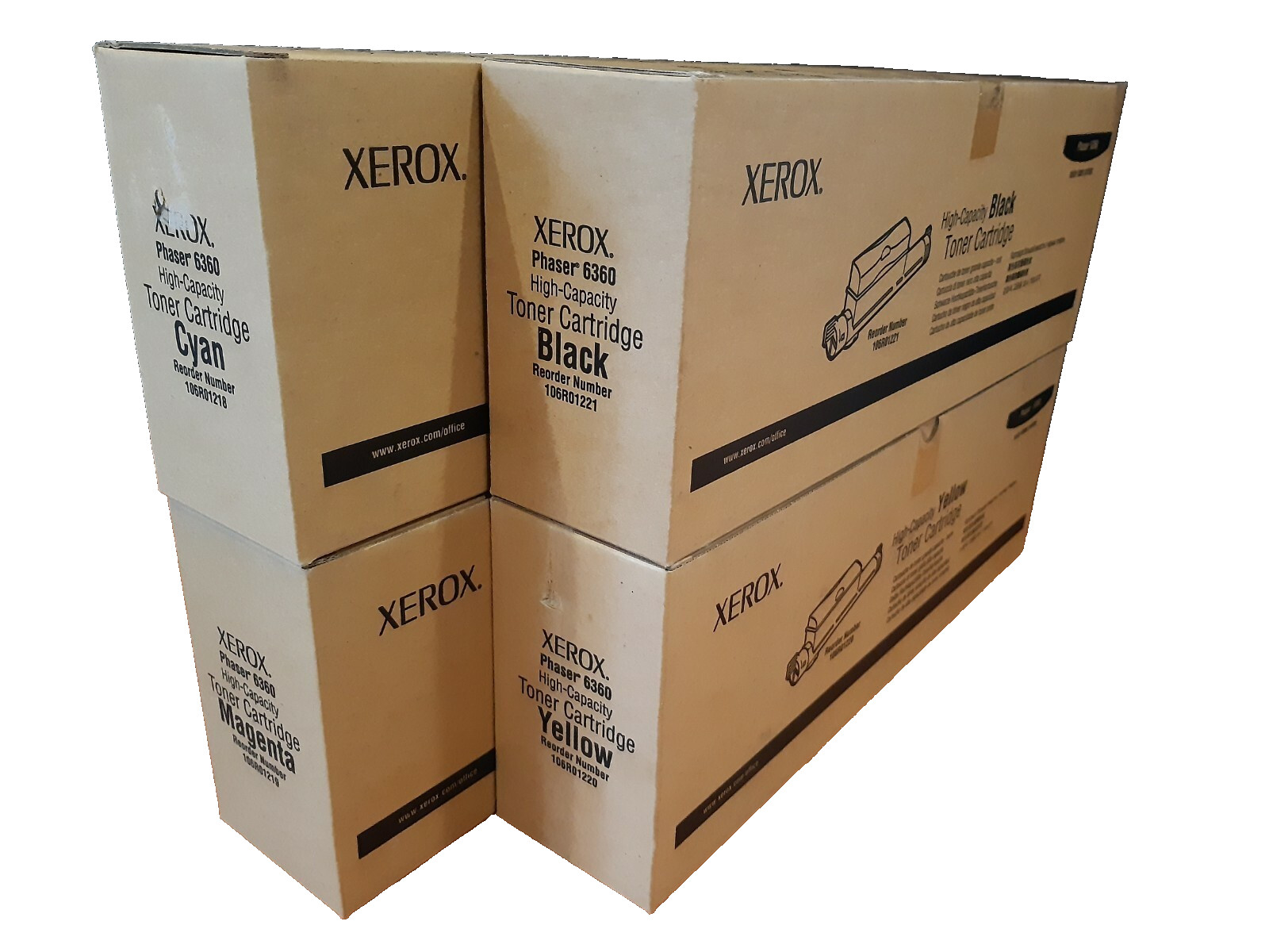 Genuine Xerox Toner Set 106R01218, 106R01219, 106R01220, 106R01221, We Ship Fast