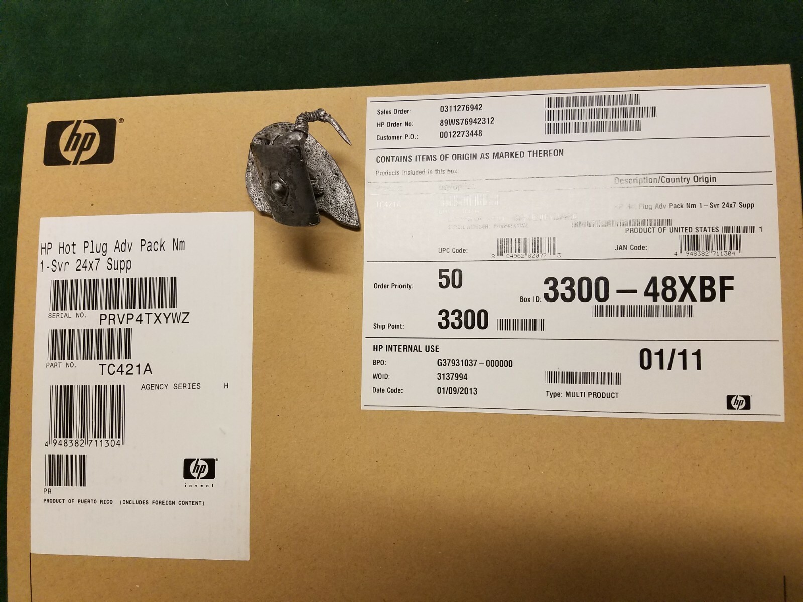 HP TC421A - NEW F/S HP Hot Plug Adv Pack Nm 1-Svr 24x7 Supp 