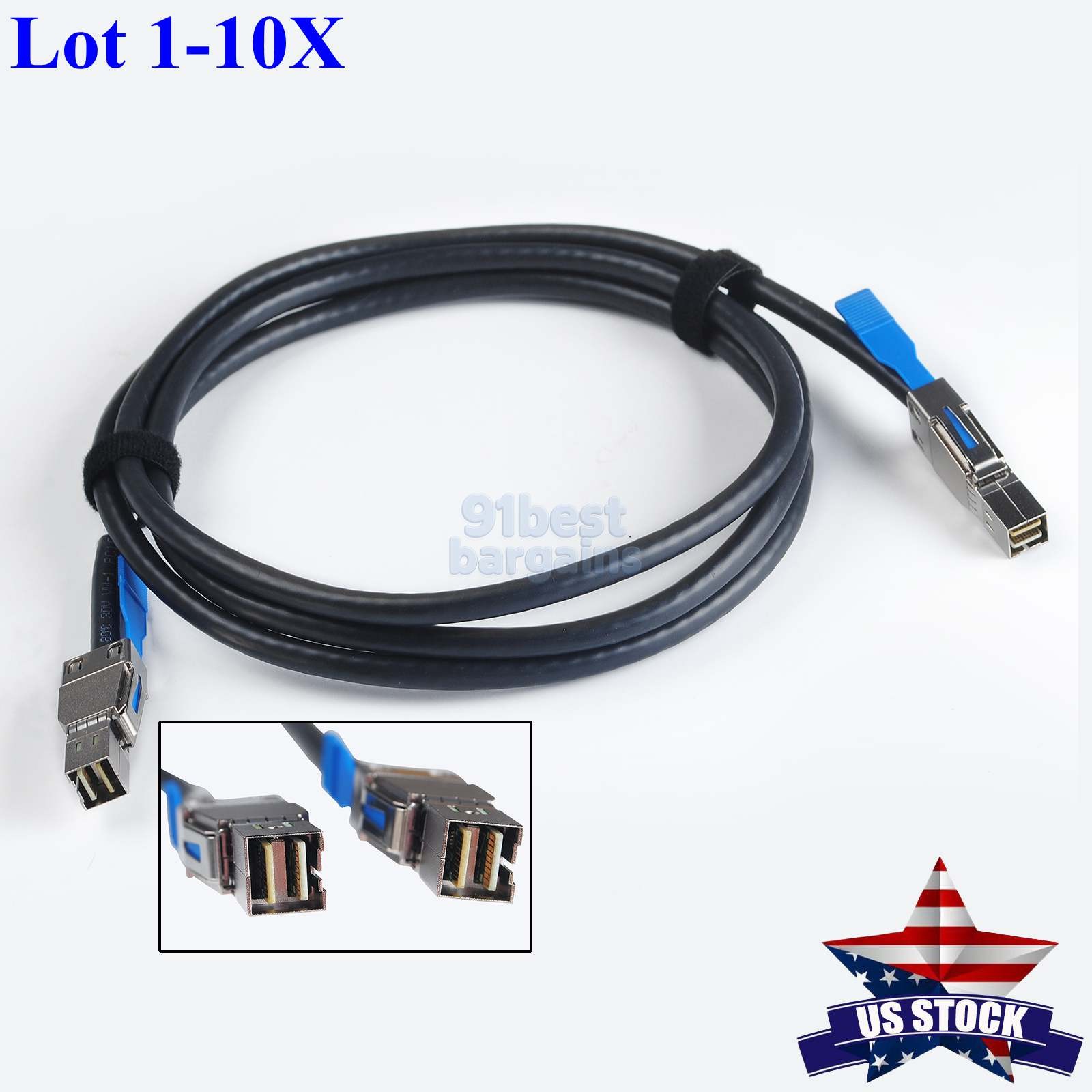 For DELL GYK61 SFF-8644 to SFF-8644 Male External HD Mini SAS Cable  6FT 2M Lot