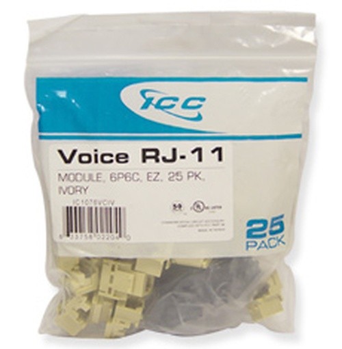 MODULE VOICE RJ-11 EZ 25 PK IVORY IC1076VCIV UPC 633758022040