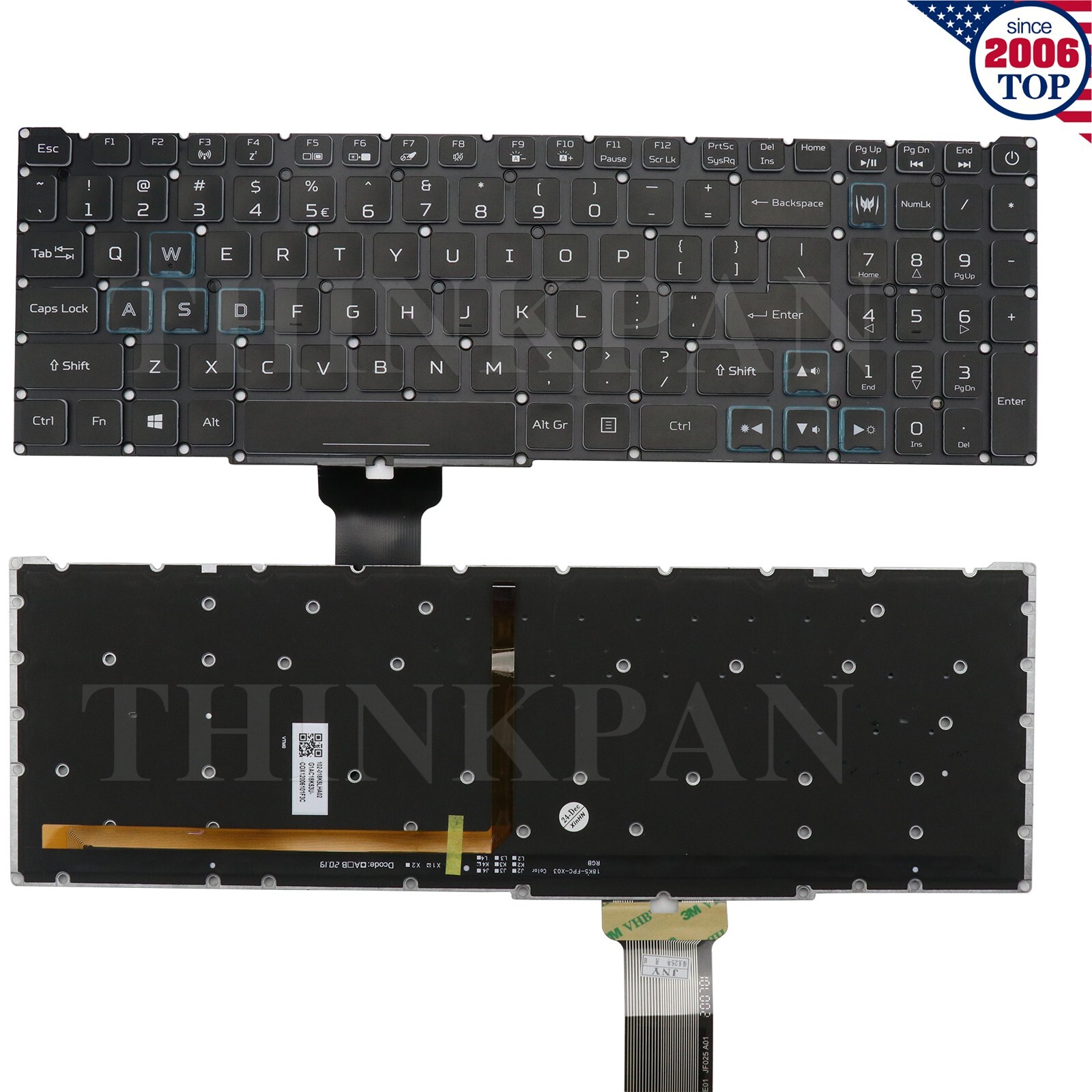 New US Keyboard with RGB Backlit for Acer Predator Helios 300 PH317-53 PH317-54