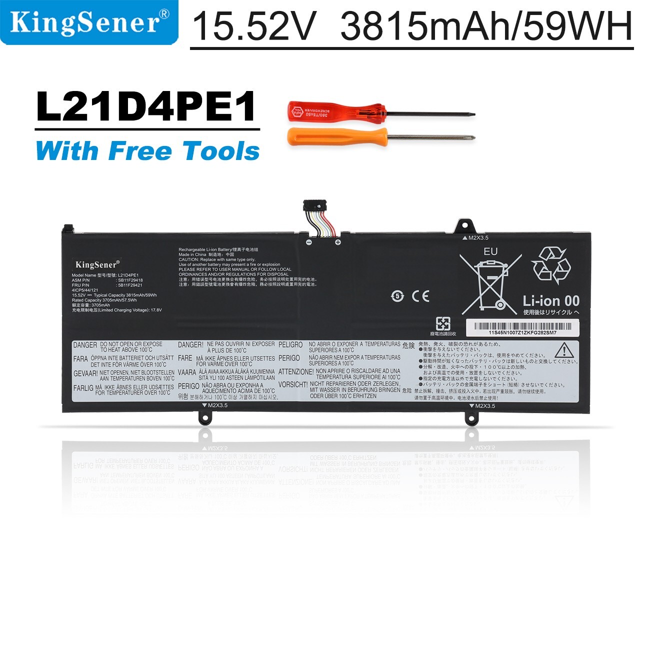 L21D4PE1 5B11F29421 For Lenovo Yoga 6 13ALC7   Laptop Battery 15.52V 59Wh