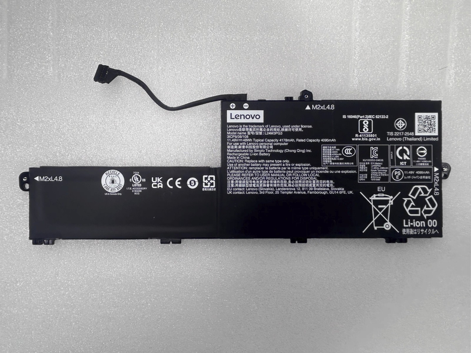 Genuine L24M3PG3 L24X3PG3 Battery For Lenovo ThinkPad E14 7th 8th E16 Gen3rd 4th