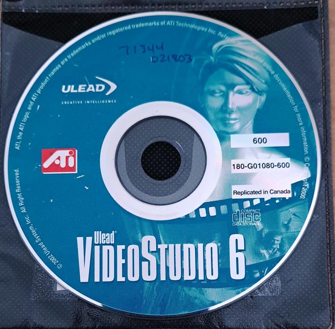 Ulead Video Studio 6 Install CD w/ Serial Number & License