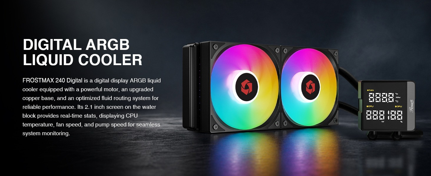 FROSTMAX 240mm AIO CPU Cooler w/Digital ARGB