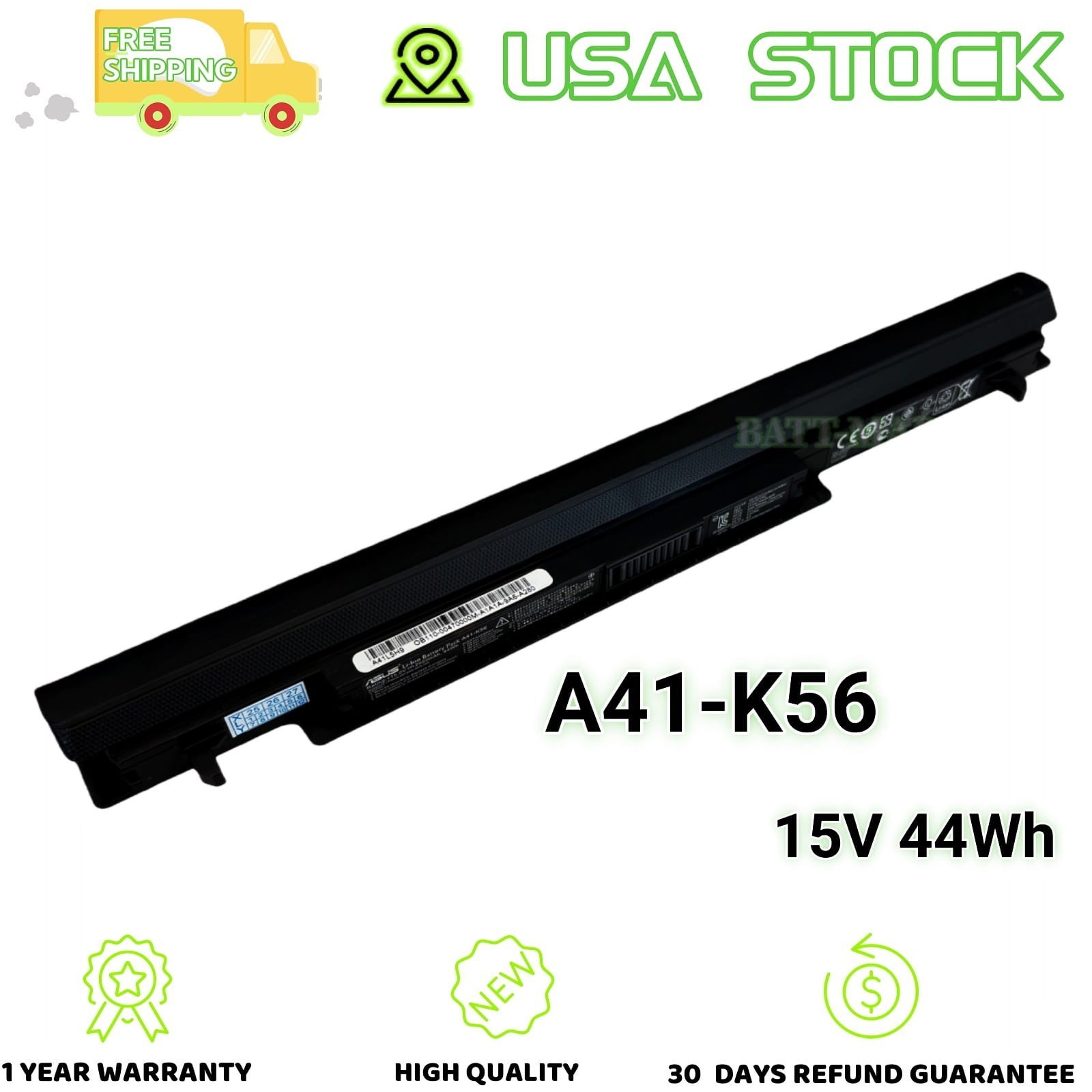 Genuine A41-K56 A31-K56 Battery For ASUS S505 S505C S505CA S550C S550CA V550C
