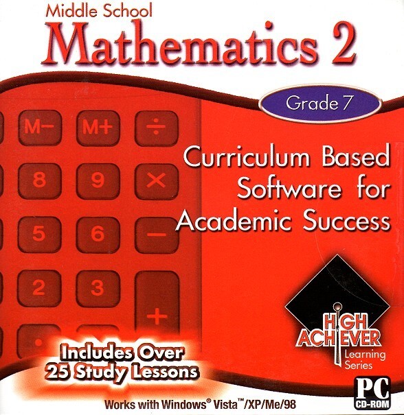 High Achiever Middle School Mathematics 2 (Grade 7) CD-ROM -NEW in RETAIL SLEEVE