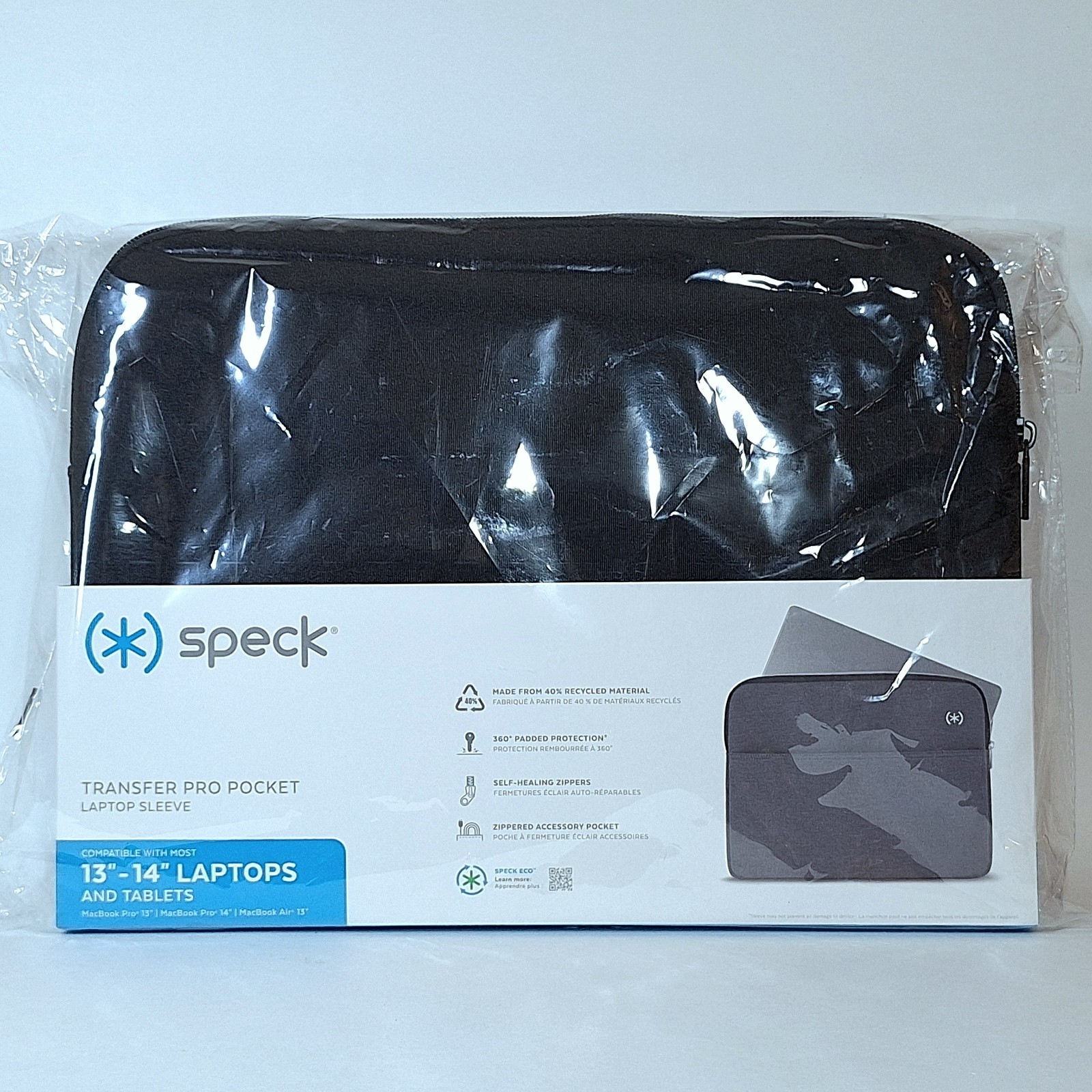 (NEW) Speck Transfer Pro Pocket Laptop Sleeve 13"-14" Black - 