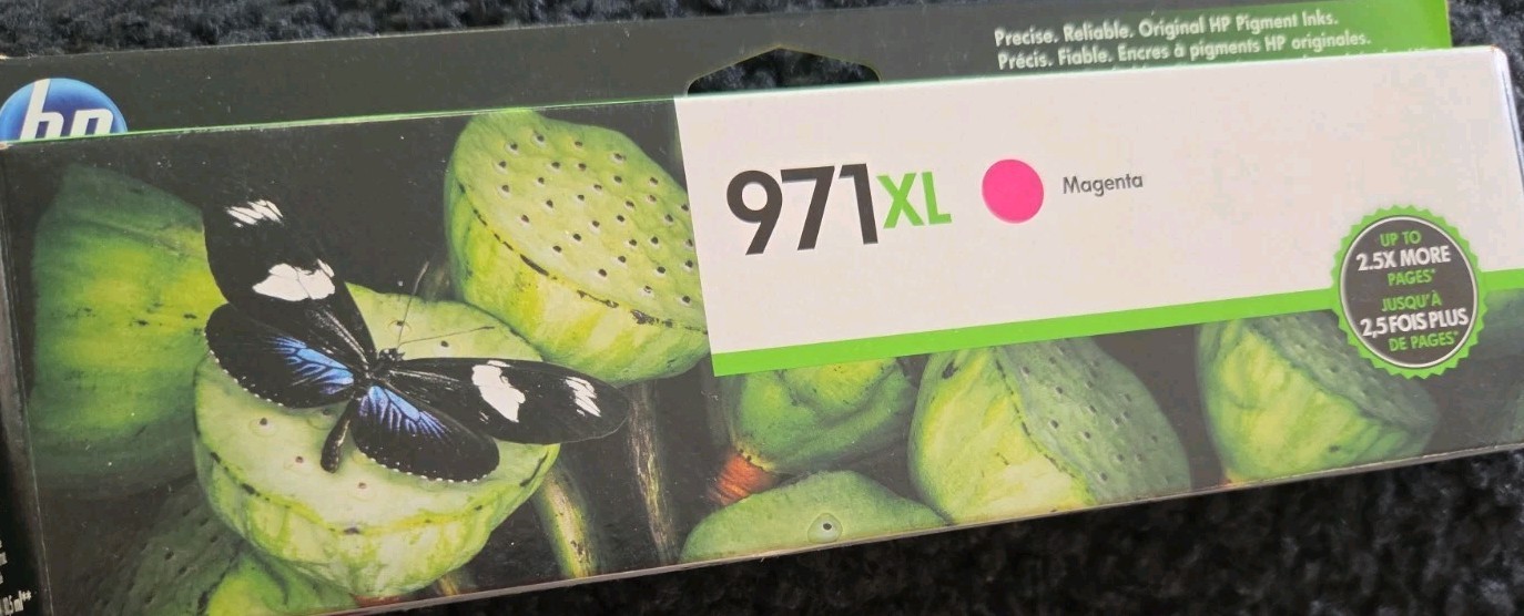 Genuine HP 971XL Magenta  High Yield Ink Cartridge CN627AM New Sealed