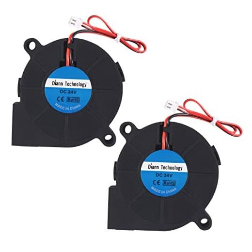 Diann 2pcs 5015 3D Printer DC 24V Brushless Blower Cooling Fan Turbine 24V-2pcs