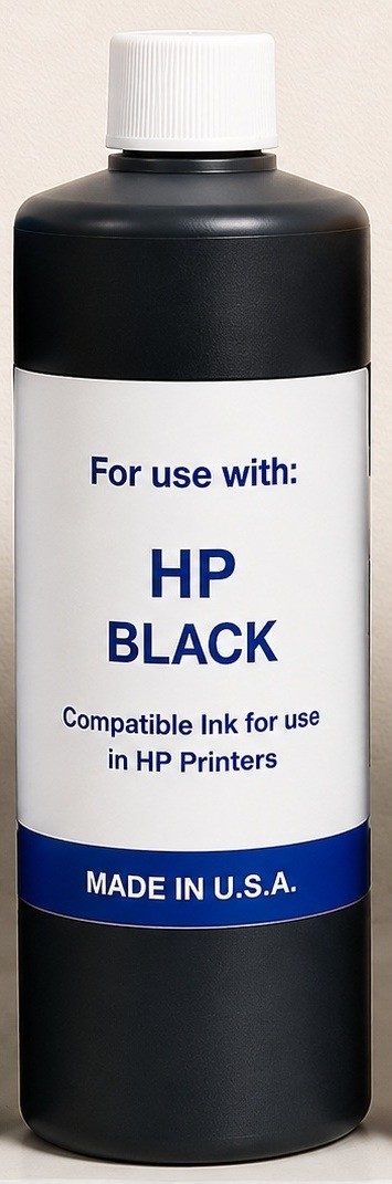 (1,000ML) COMPATIBLE BLACK BULK INK REFILL FOR HP MAIL STATION INK CARTRIDGES