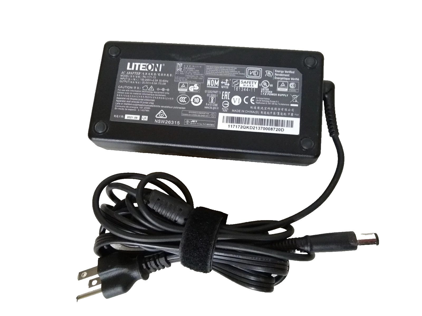 Genuine Slim LITEON 20V 8.5A 170W 7.4mm*5.0mm Pin PA-1171-72 NSW26315 AC Adapter