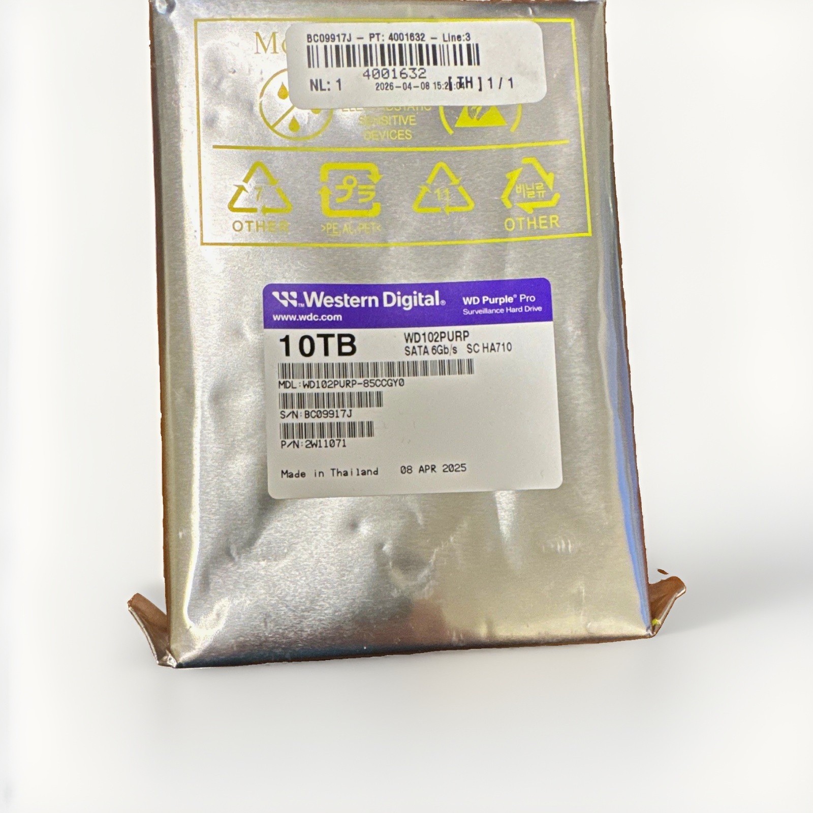 Western Digital WD Purple Pro 10TB 3.5" SATA III 7200RPM 512MB WD102PURP