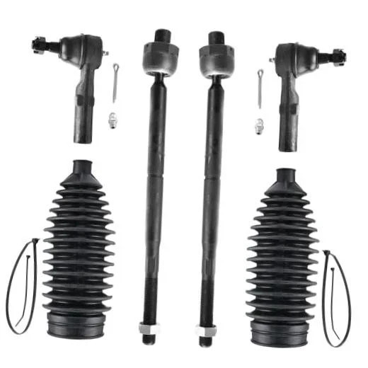 6pcs Front Steering Kit Tie Rod End Inner and Outer and Boots for RWD Chrysler