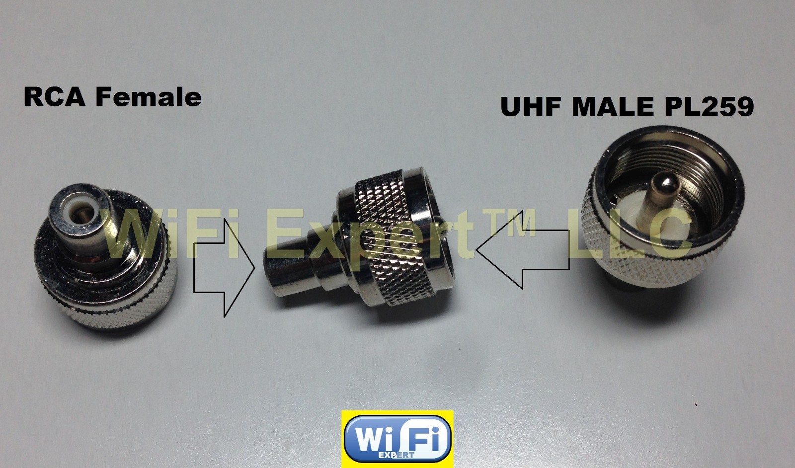 UHF PL259 Male Plug to RCA Type Female RF Connector Adapter USA