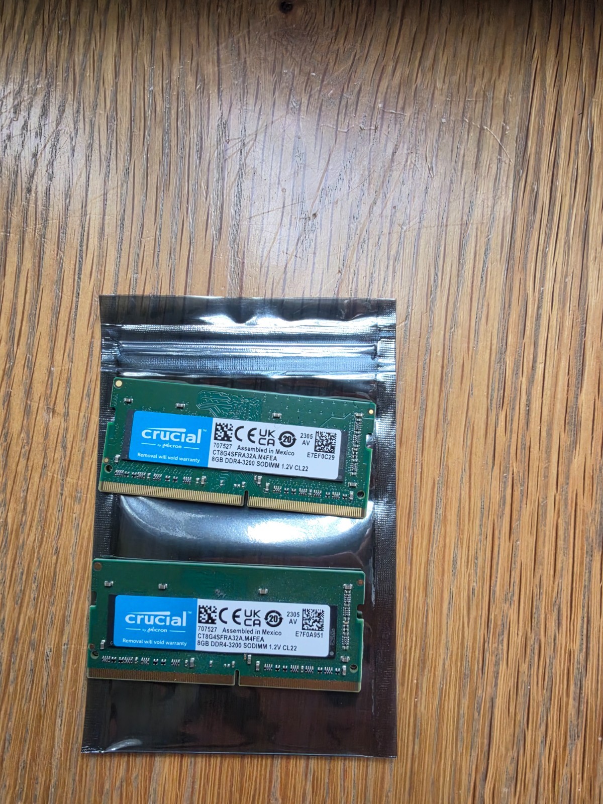 1 Crucial 8GB DDR4-3200 SODIMM Laptop Memory (CT8G4SFRA32A)