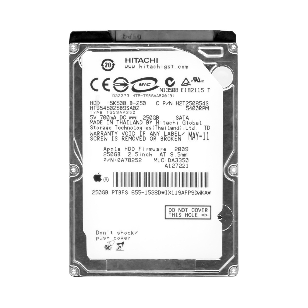 Hitachi TravelStar 5K500.B 250GB 5.4K 8MB SATA II 2.5'' HTS545025B9SA0