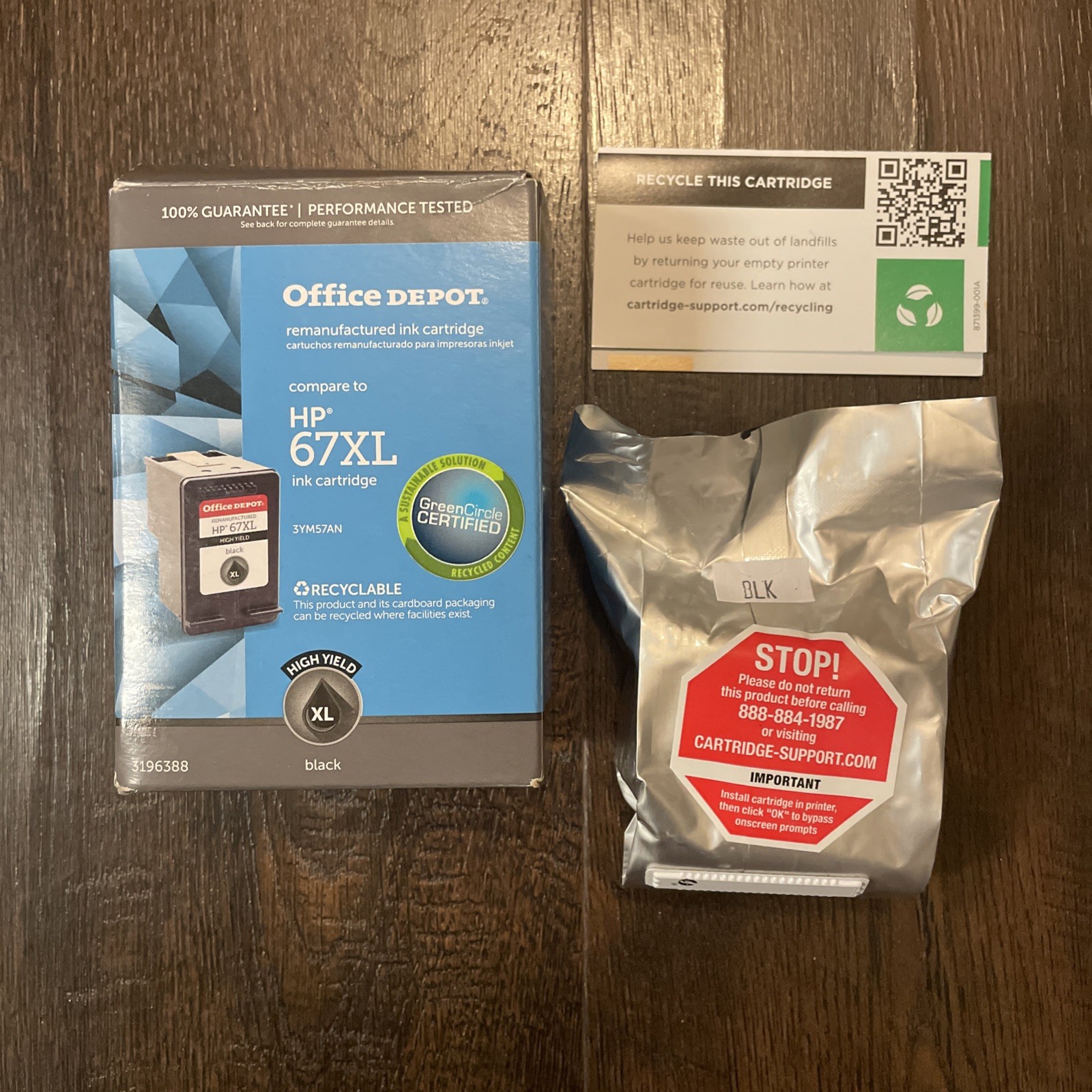 Office Depot Ink Cartridge Compare to HP 67XL Black