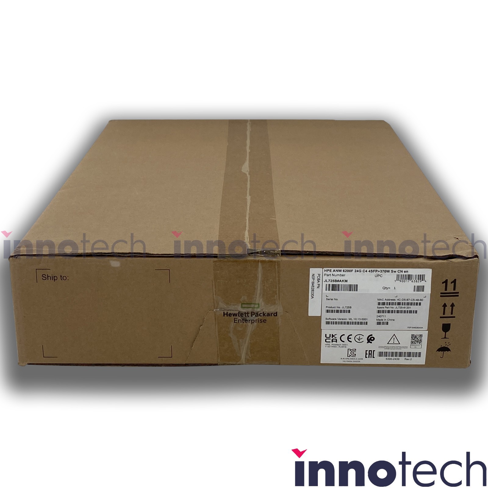 HPE JL725B Aruba CX 6200F 24G Class 4 PoE 4SFP+ 370W Switch 24 Ports New Sealed