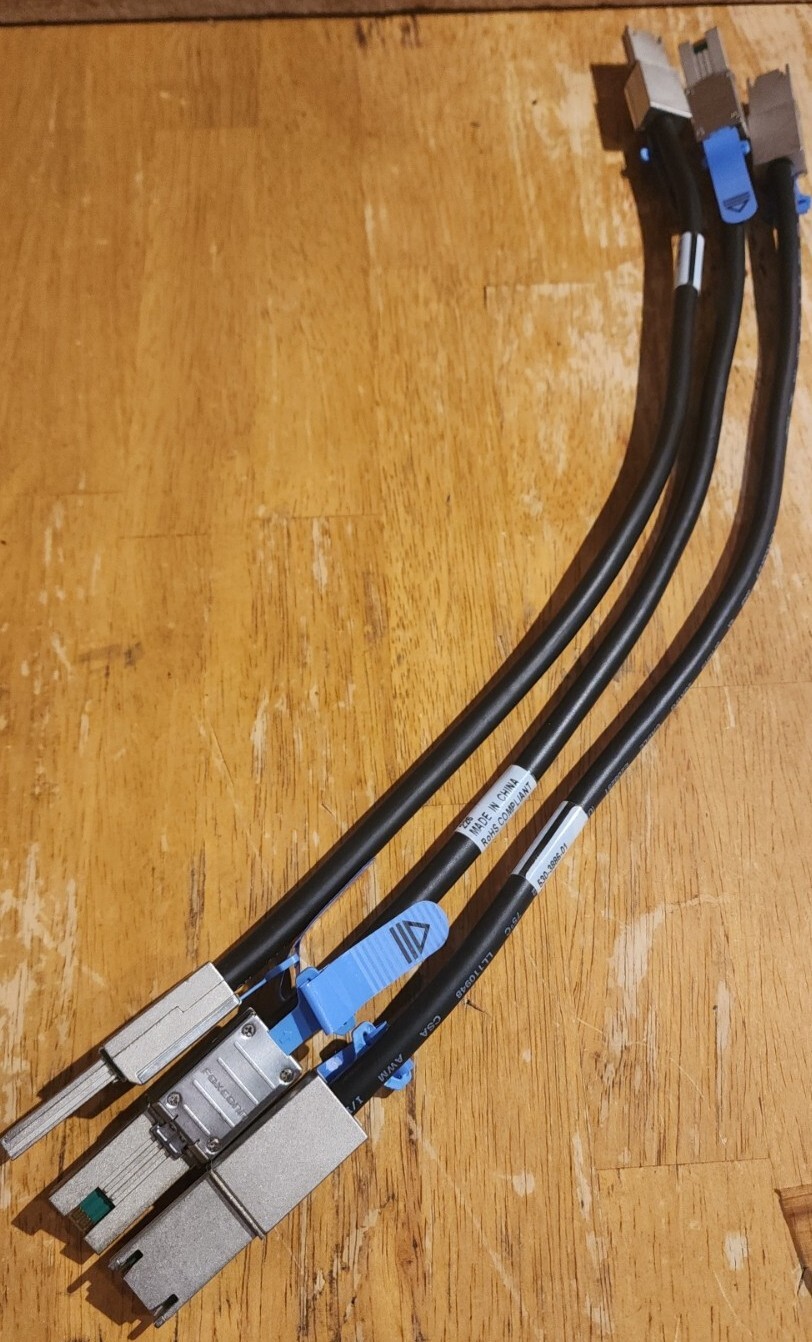 Nice Lot of 3, FOXCONN 530-3886-01, 8 Pairs 28 Awg, 17" OAL Cleaned/Untested.