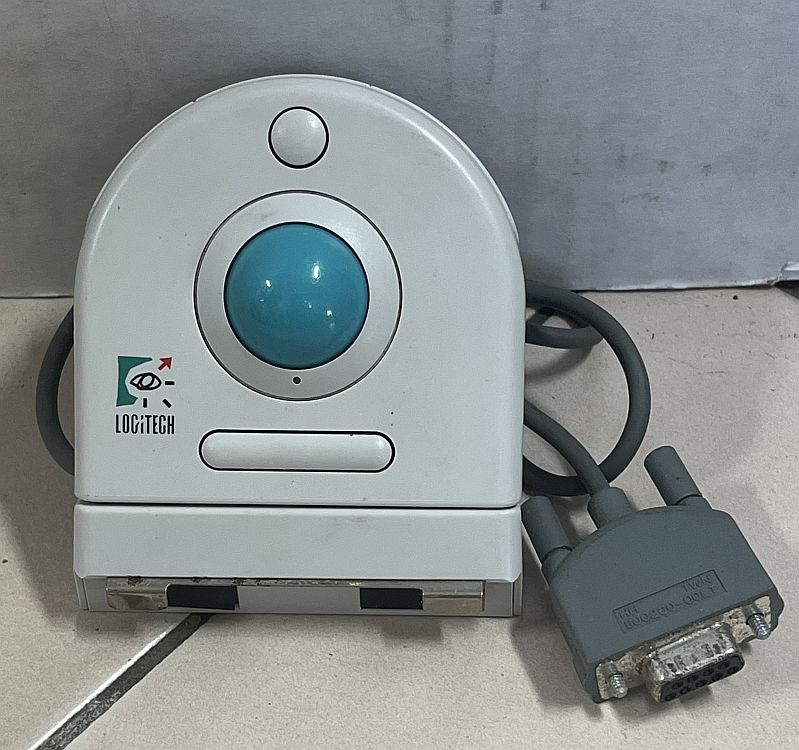 Vintage Logitech Trackman Clip-On TrackBall 2-Button Wired Mouse T-CC3