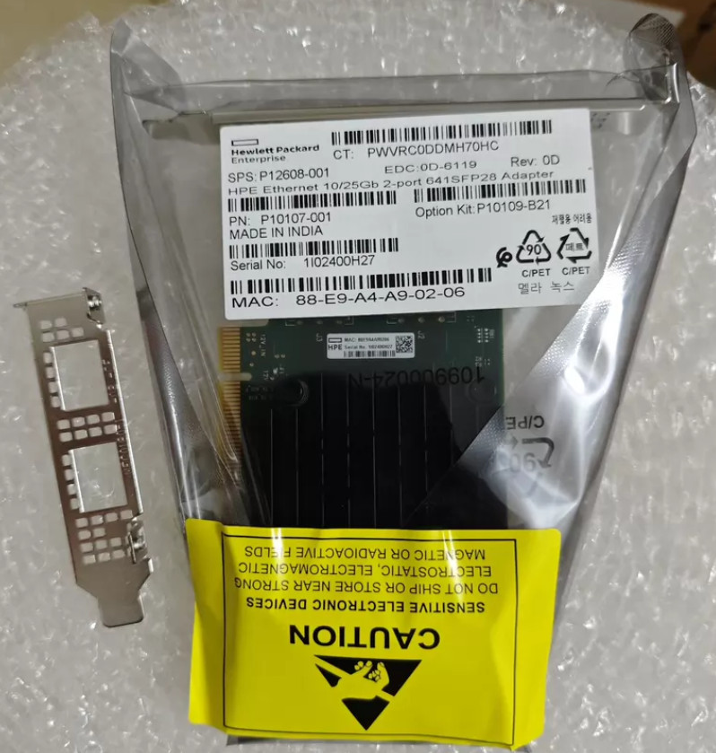 P10109-B21 P10107-001 P12608-001 HPE 10/25GB DP SFP28 MCX512F-ACAT ADAPTER