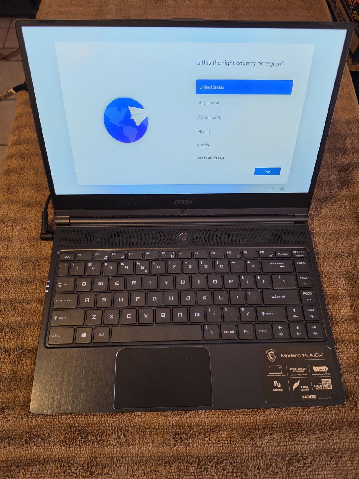 MSI Modern 14 A10M 14" Intel Core i5-10510U 8GB 512GB Win11 Charger Not Included