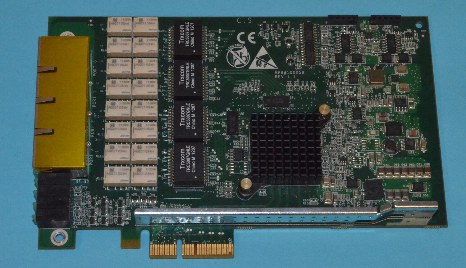 Riverbed 410-00044-01 Rev 1.2A 4 Port PCIe Gigabit Bypass Network Card *Used* 