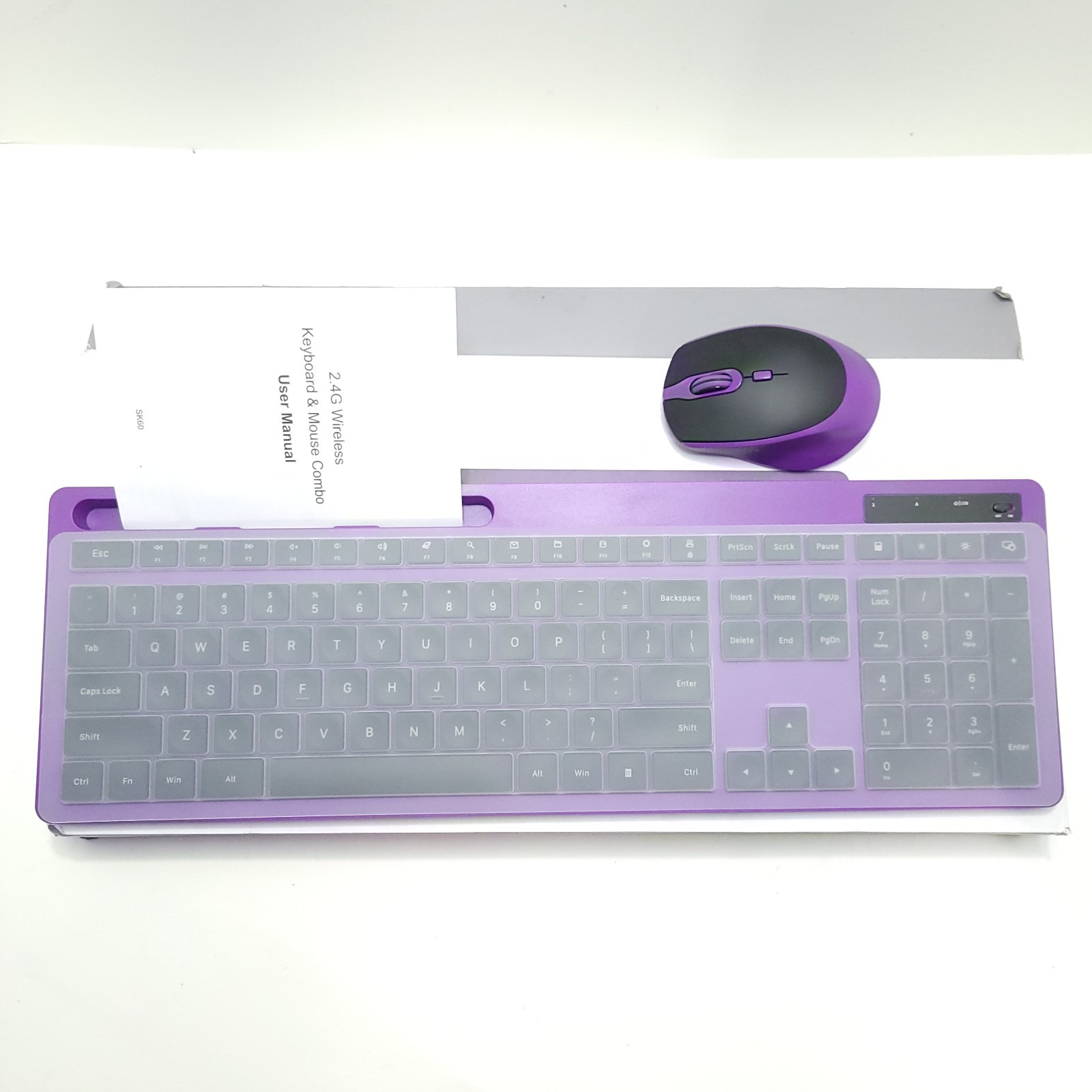 Vivefox 2.4GHz Silent USB Keyboard and Mouse (Purple)