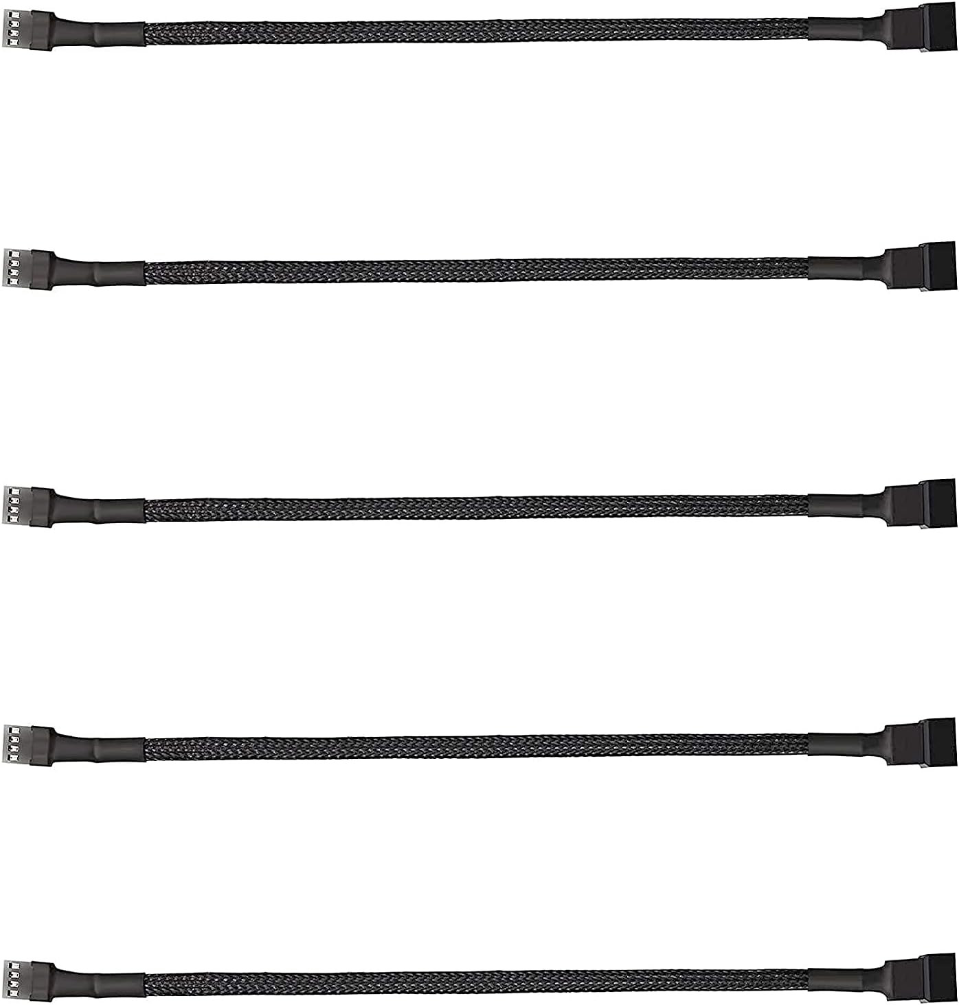 ThreeBulls 5 Pack 4-Pin PWM Fan Splitter Cable, Sleeved Braided 1 to 1,5