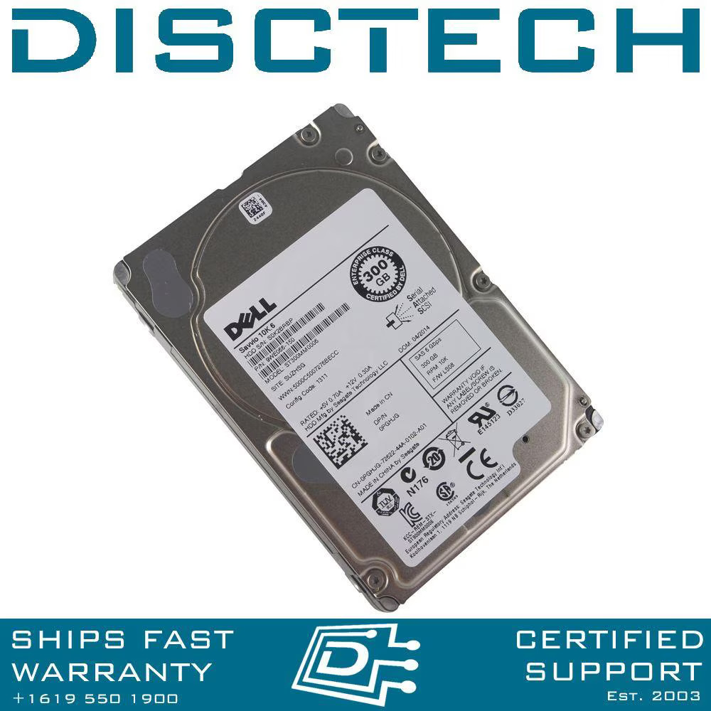 Dell PGHJG / Seagate ST300MM0006 10K.6 300GB 10K 6Gbps SFF SAS Hard Drive OEM