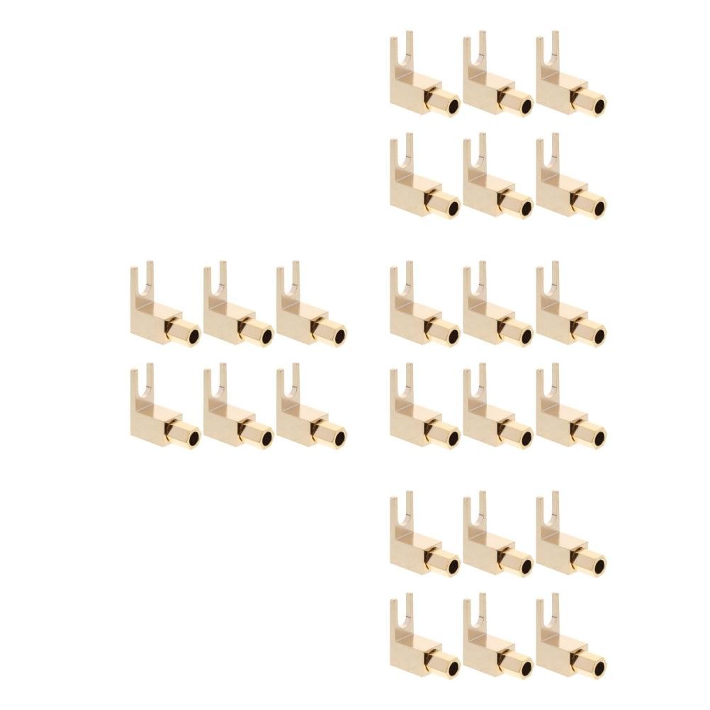 Reusable Gold Plated Copper Y Fork Spade Plug for Theater Audio Setup